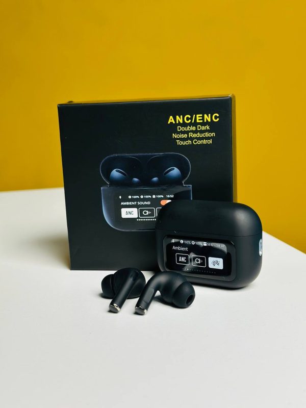 A9 Pro Earbuds ANC Touch Screen Display - Black - Image 3