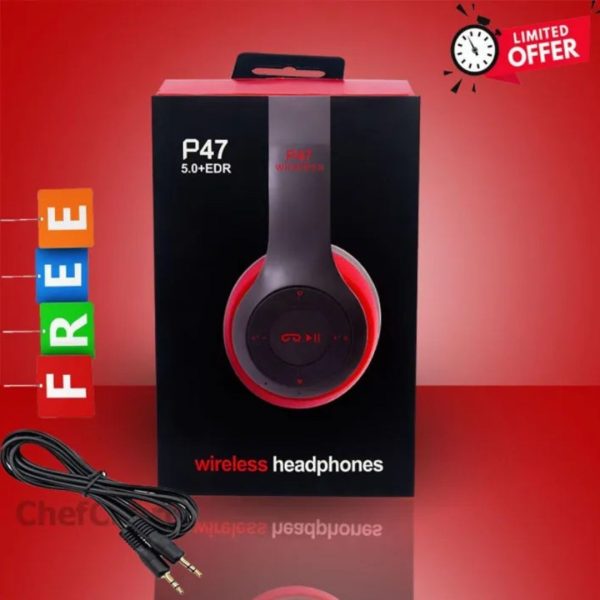 P47 wireless bluetooth headphone high quality sound & noise cancellation review P47 wireless bluetooth headphone high quality sound & noise cancellation spec P47 Wireless Headphones is good or bad P47 Wireless Bluetooth Headphone price in Bangladesh P47 Wireless Headphones details p47 5.0+edr wireless headphones P47 Wireless Headphones price P47 Wireless headphone Battery