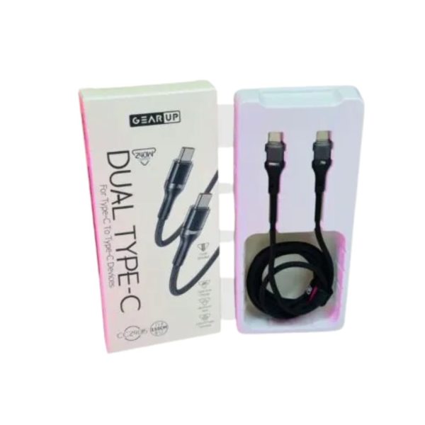 GearUp CC24015 Dual Type-C to Type-C 240W PD Fast Charging Cable & Data Cable (1.5m) Best Price in BD